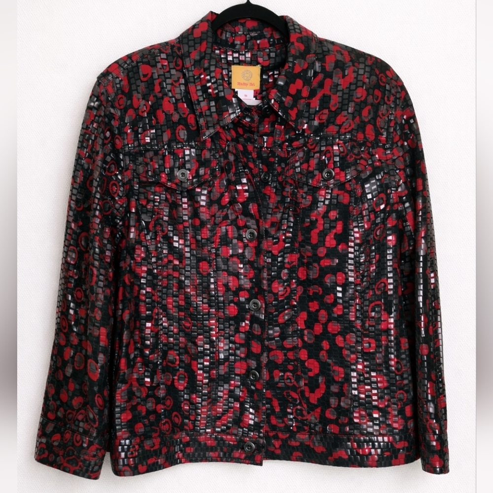 Ruby Rd. Vibrant Red and Black Statement Jacket